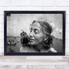 Love Old Woman Street Birds Dove Colombia Pigeon Pigeons Wall Art Print