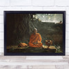 Monk Culture Traditional Buddhism Thailand Zen Monks Orange Robe Wall Art Print