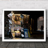 Newsstand Newspapers Corner Paper News Street Person Siena Wall Art Print