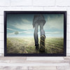 Sky Clouds Leg Shoes Legs Field Art Print