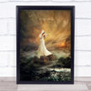 Storms Violin Woman Water Sailboat Building Music Instrument Wall Art Print