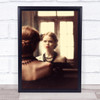 The soft touch of decadency Woman Mirror Red Lips Flower Window Art Print