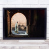 The Streets Of Marrakesh Africa Morocco Street Man Door Light Shadow Art Print