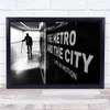 Life In Motion Street Metro City Stick Cane Man Old Age Figure Wall Art Print