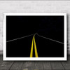 The Road To Nowhere Abstract Lines Yellow Malibu Graphic Wall Art Print