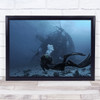 Underwater Water Shipwreck Bottom Sea Ocean Blue Wall Art Print