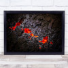 Crystallization Eruption Volcano Lava Magma Red River Earth Hot Wall Art Print