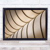 Curved Beige And Gold Lines Wall Art Print