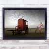 Lobster Wagon Building Vehicle Man Pain Cry Scream Humour Humour Wall Art Print