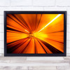 Wormhole Abstract Speed Fast Orange Gold Golden Rail Train Wall Art Print
