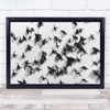 Birds White Motion Wall Art Print