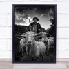 Everyday Man Shephard Horns Goats Sky Village Rural Stick Wall Art Print