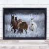 One Frosty Morning Horses Morning Altay Altai Russia Valley Rural Art Print
