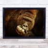 Think Different Animals Worried Thinking Wild Baboon Monkey Eyes Wall Art Print