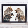 Wild Conflicts Bear Wilderness Double Exposure Multiple Bears Wall Art Print