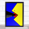 Security Blue Red Yellow Graphic Pac Man Pacman Modern Angle Wall Art Print