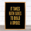 Both Sides Quote Print Black & Gold Wall Art Picture