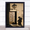 Street Shadow Light Door Number Man Standing Wall Art Print