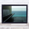 The Sound Of Sea Water Bench Ocean Simplicity Shapes Geometry Art Print
