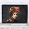 Feathers Hair Hat Feather Face Model Studio Person Wall Art Print