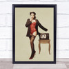 Pin Up Girl Ii Pinup Vintage Old Television Boom Wall Art Print