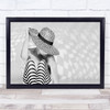 Zig The Zag Hat Pattern Mono Model Body Stripes Chequer Zebra Wall Art Print