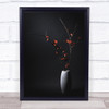 a Japanese quince Vase Autumn Fall Twig Twigs Branch Branches Wall Art Print