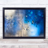 Blue Rain Grass Dew Drop Drops Water Wall Art Print