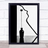 Paper Shadow Vase Flower Profile Graphic Still Wall Art Print