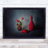 Red Rose Roses Flower Flowers Vase Wall Art Print