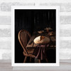 Chair Crusty Food Homemade Knife Rural Rustic Vintage Wall Art Print