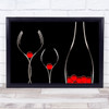 Fork Glass Marble Abstract Dark Graphic Wall Art Print