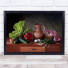 with vegetables Vegetable Salad Radish Eggs Cucumber Salt Farmhouse Art Print