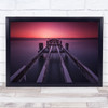 First Light Perspective Pier Jetty Bridge Dock Docks Sunrise Red Wall Art Print