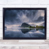 Norway Mountains Clouds Cloudy Storm Valley Fjord Fiord Green Wall Art Print