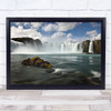 Admirer Figure Waterfalls Falls Water Force Power River Stream Wall Art Print