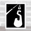 Busbus Bus Stop Typography Road Way Graphic Contrast B&W Abstract Wall Art Print