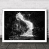 Lainbach Waterfall B&W Contrast Flow Flowing Stream Water Current Wall Art Print