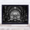 Notre Dame Basilica Of Montreal Church Architecture B&W Cathedral Wall Art Print