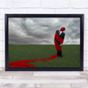 Dreams Of Loneliness Magnitogorsk Creative Edit Red Wrapped Suit Wall Art Print