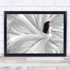 Snow White Girl Model Portrait Dress Fabric Woman Person Fashion Wall Art Print