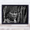 We Are The Same Portrait Woman Face Native Indigenous Africa B&W Wall Art Print