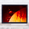 Solar Radiations Abstract Cosmos Universe Graphic Red Oil Water Wall Art Print