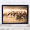 Yilki Wild Horse West Horses Hord Flock Herd Dust Smoke Cowboy Wall Art Print