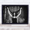 Marina Portrait Girl Woman B&W Hair Beauty Person Model Woods Wall Art Print