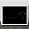 Sensualidad Musical Low-Key Low Key Dark Outline Black Guitar Wall Art Print