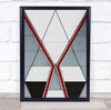 Foldable Abstract Lines Architecture Red Dots Shapes Pattern Wall Art Print