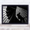 Ghost B&W Stairs Staircase Stairwell Spiral Steps Sky Clouds Wall Art Print