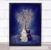 Spring Snow Love Romance Marriage Couple Tree Bench Romantic Wall Art Print
