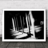 Glass House Silhouette Figure Abstract Blur Blurry Dark B&W Wall Art Print